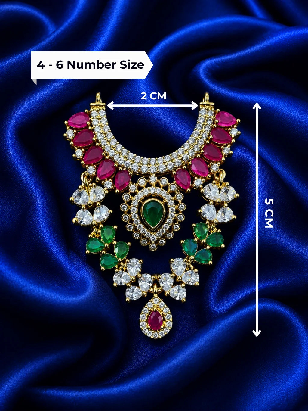 Royal Medallion Gold Plated AD Stone Haar for Laddu Gopal &amp; Deities