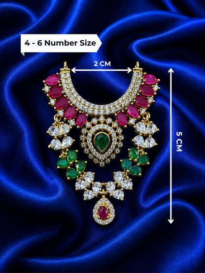Royal Medallion Gold Plated AD Stone Haar for Laddu Gopal &amp; Deities
