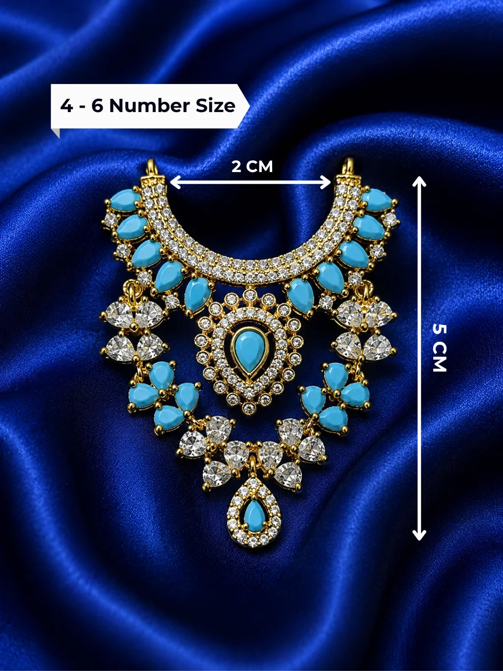 Royal Medallion Gold Plated AD Stone Haar for Laddu Gopal &amp; Deities