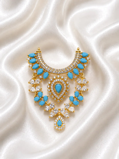 Royal Medallion Gold Plated AD Stone Haar for Laddu Gopal &amp; Deities