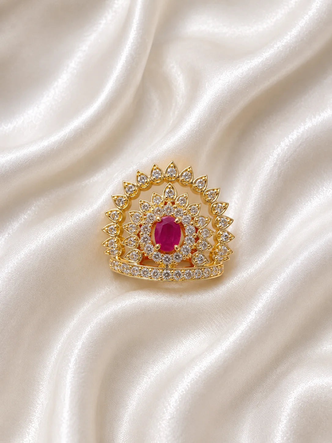 Royal Magenta Mukut for Deity 