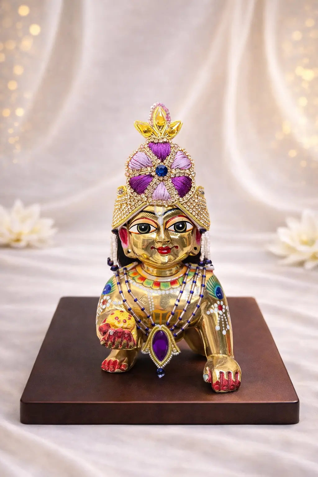 Royal Purple Laddu Gopal Jewellery Set