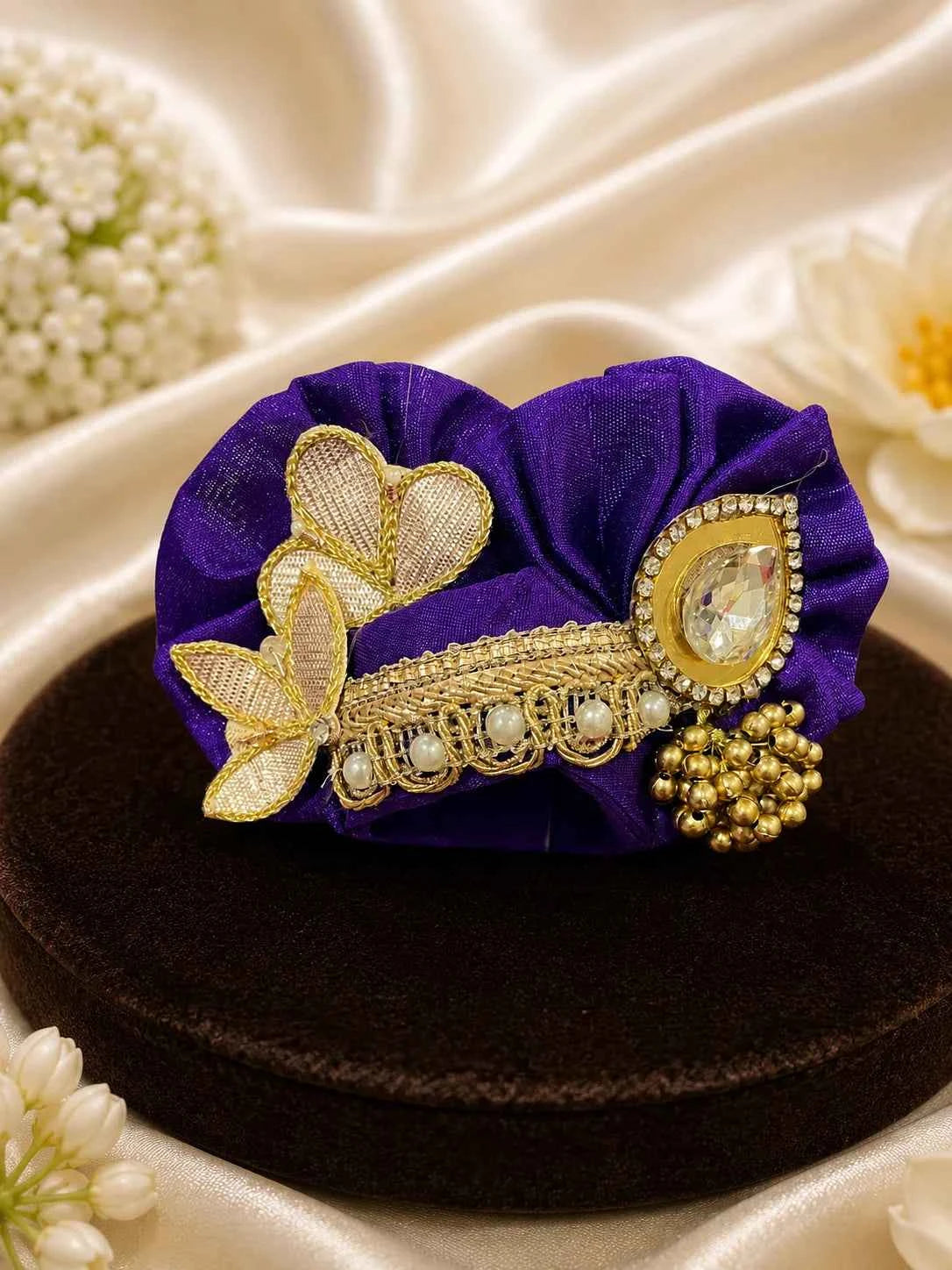 Purple Zari Embroidered Laddu Gopal Dress