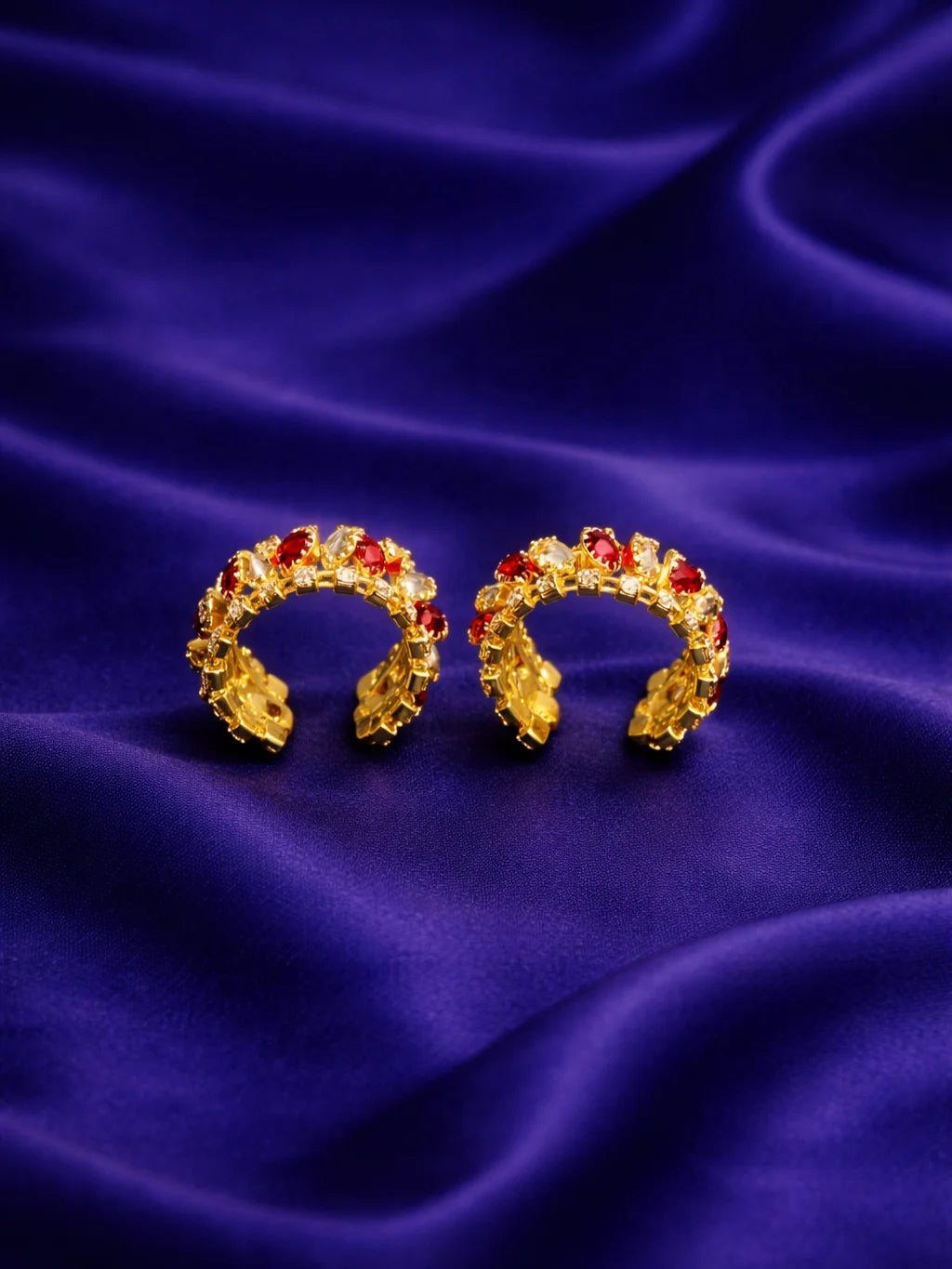 Ruby elegant bangles for Laddu Gopal with elegant ruby stone design