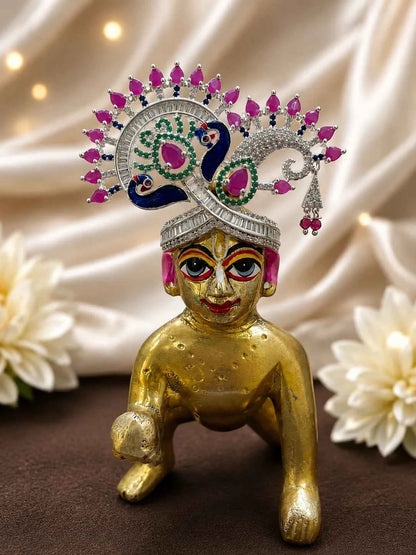 Silver Color Surya AD Mukut for Deity