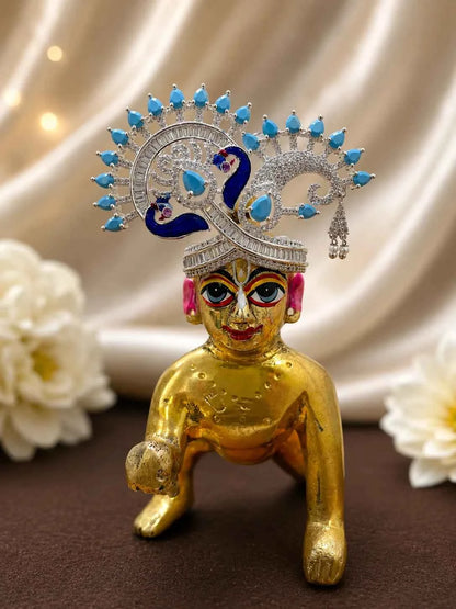 Silver Color Surya AD Mukut for Deity
