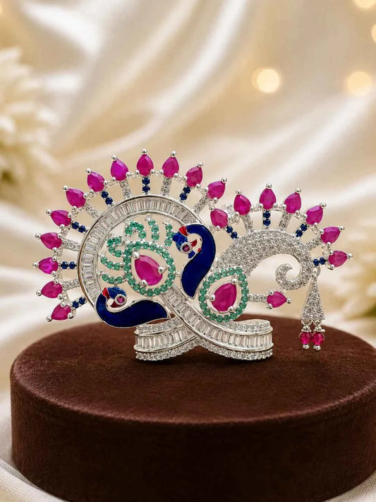 Silver Color Surya AD Mukut for Deity