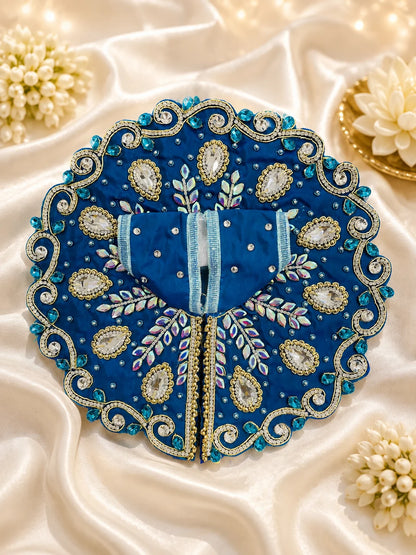 Sapphire Blue Heavy Poshak for Laddu Gopal festive shringar