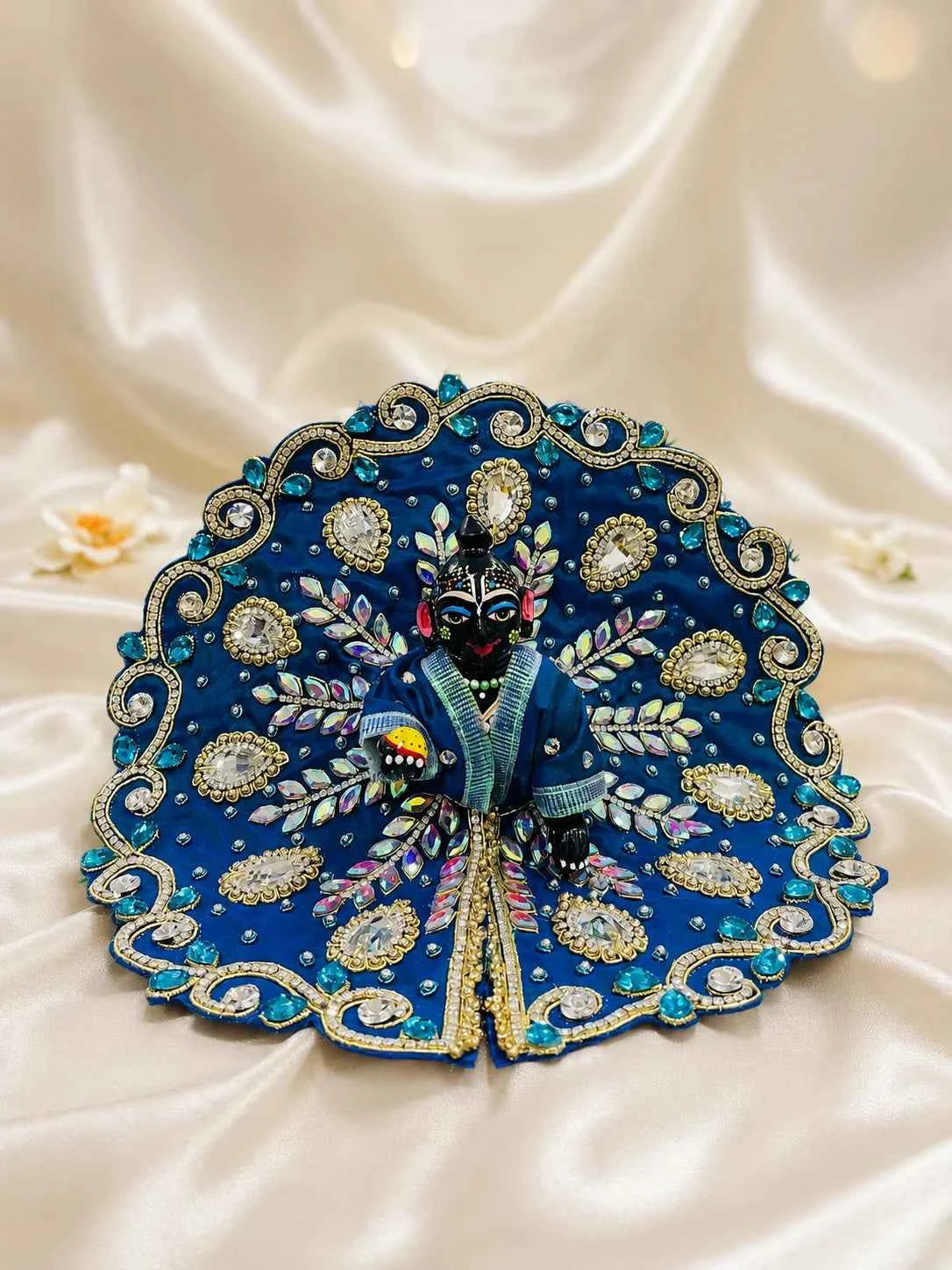 Sapphire Blue Heavy Poshak for Laddu Gopal
