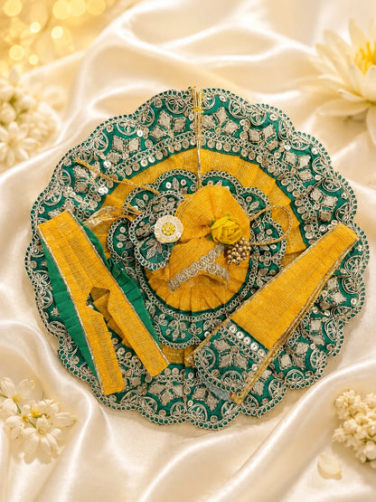 Scalloped Lace Laddu Gopal Poshak Set