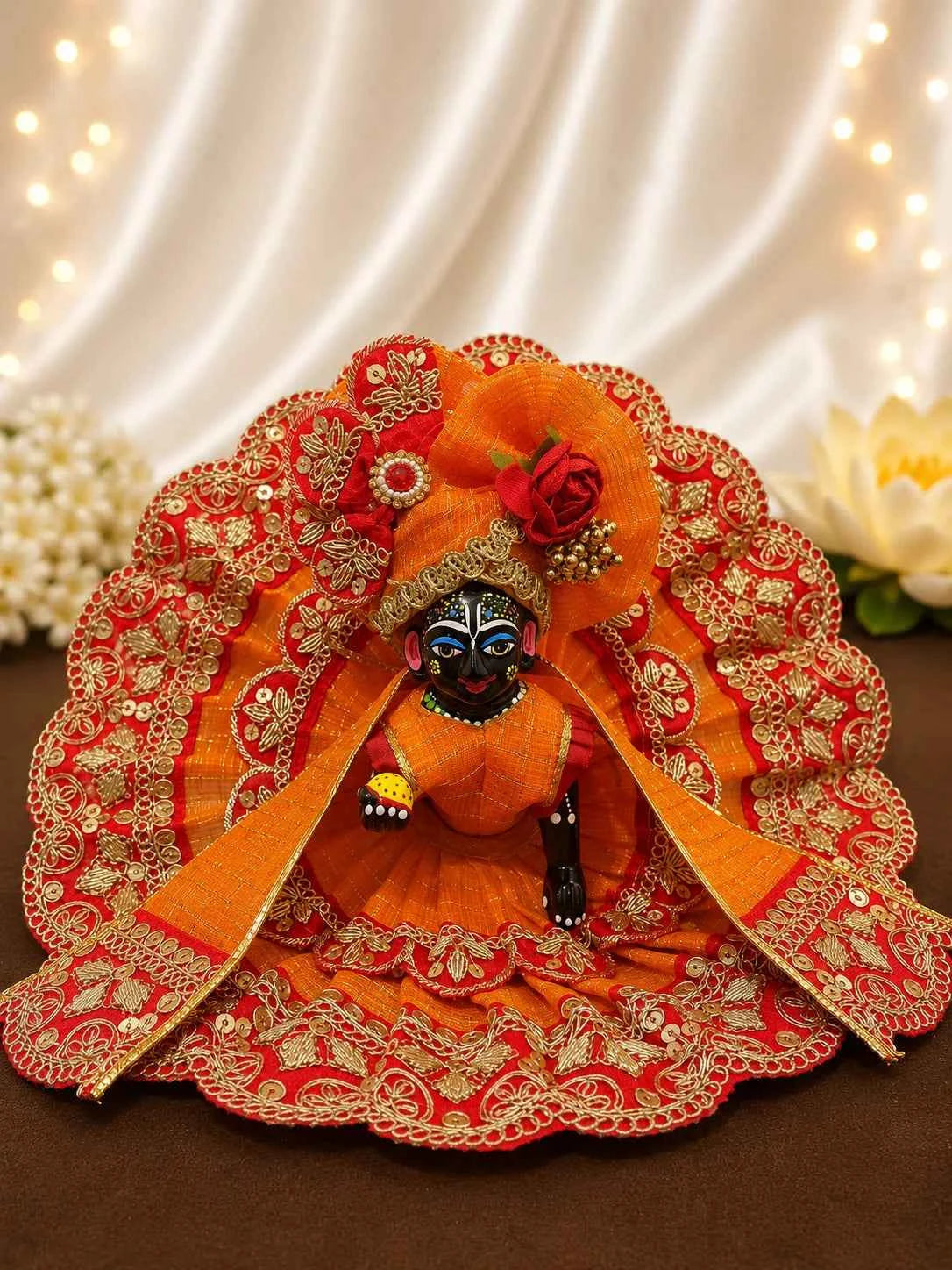 Scalloped Lace Laddu Gopal Poshak Set