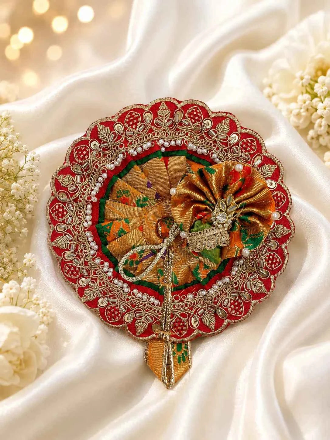 Shahi Swarn Brocade Laddu Gopal Poshak Set