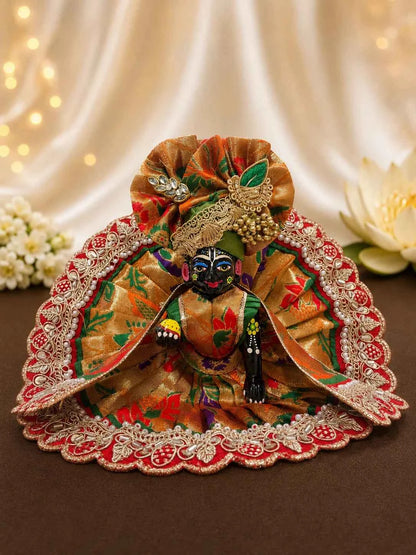 Shahi Swarn Brocade Laddu Gopal Poshak Set