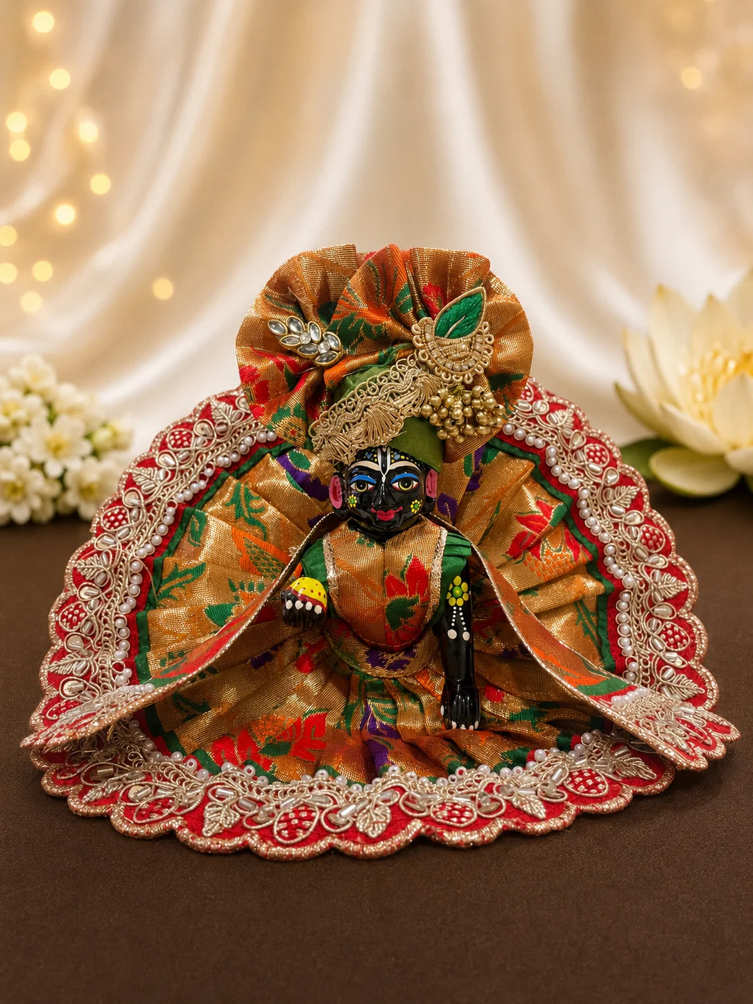 Shahi Swarn Brocade Laddu Gopal Poshak Set