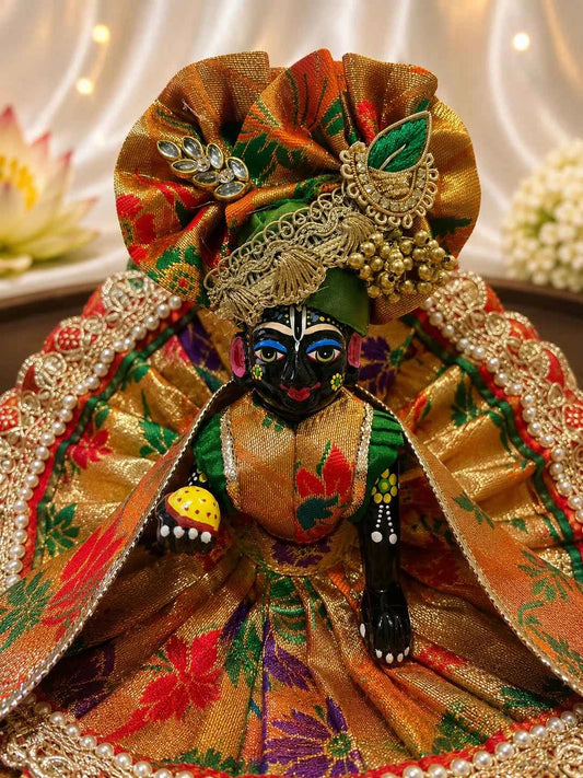 Shahi Swarn Brocade Laddu Gopal Poshak Set
