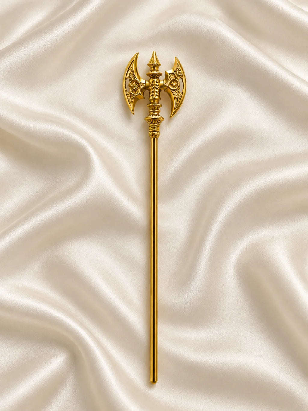 Shiv Shakti Trishul & Parshu Set for Deity featuring traditional sacred weapon-inspired detailing. Ideal for Mahadev, Mata Rani and divine shringar.
