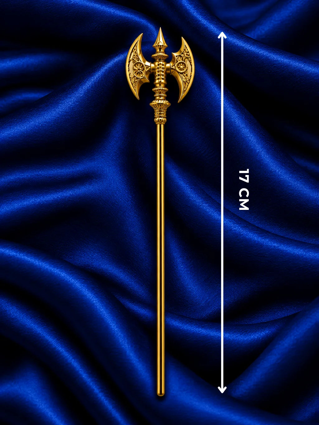 Shiv Shakti Trishul & Parshu Set for Deity featuring traditional sacred weapon-inspired detailing. Ideal for Mahadev, Mata Rani and divine shringar.
