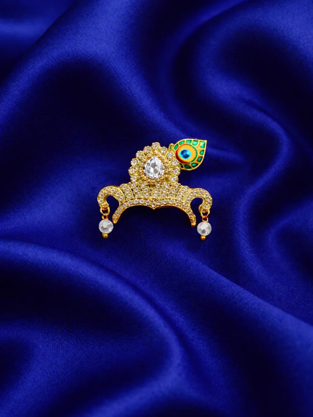 Shri Govind Crystal White Mukut