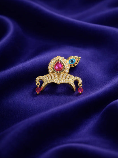 Shri Govind Green & Magenta Mukut