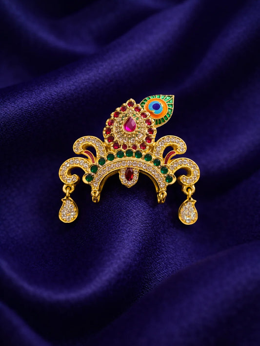 Shri Govind Tilak Mukut Magenta & Green