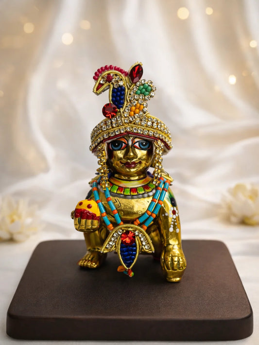 Shringar Shobha mukut and mala set for deity with elegant traditional design