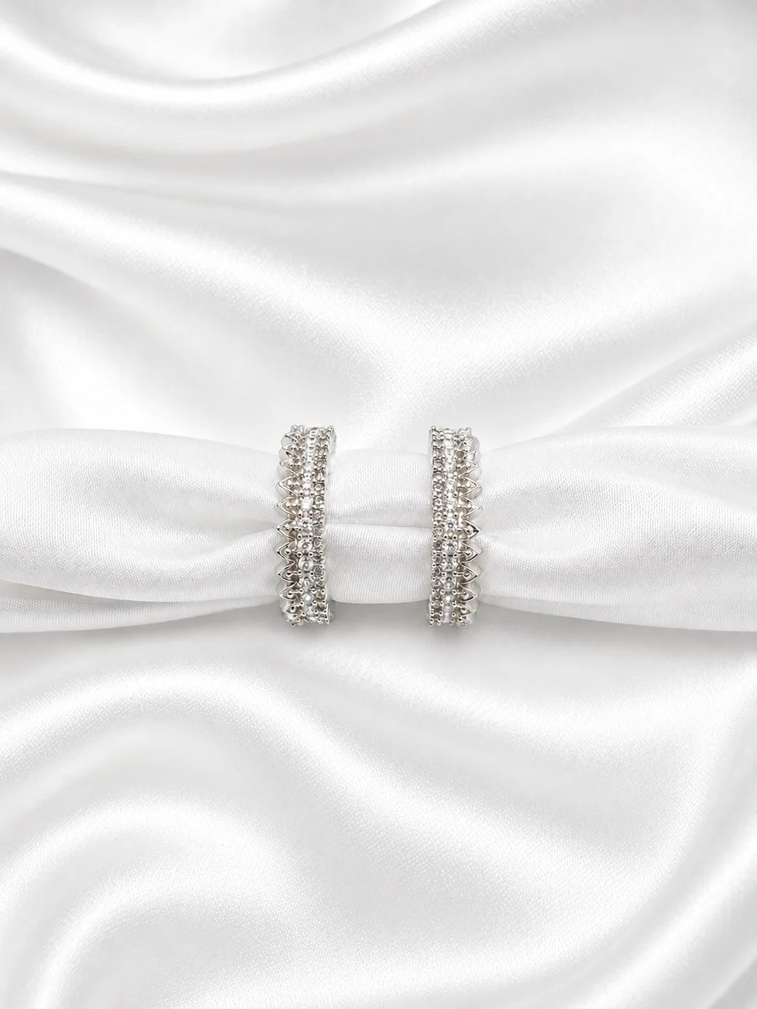 Shvet Ratna AD Bangles for Laddu Gopal with sparkling American diamond stones and white gemstone-inspired design