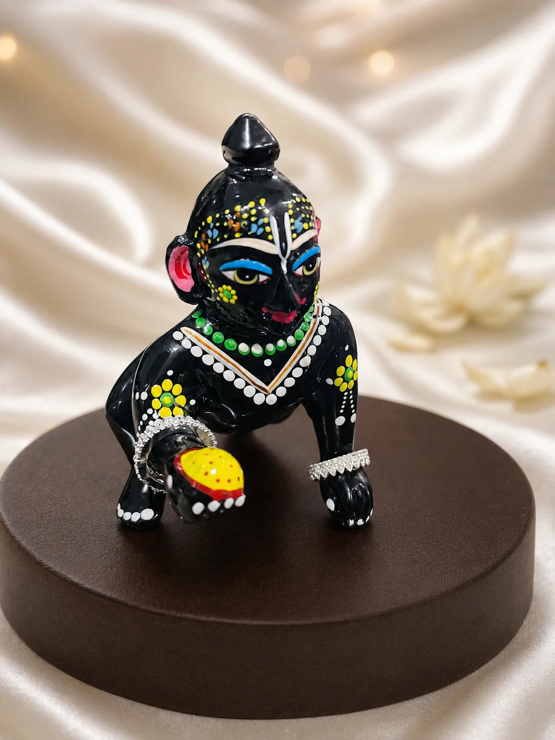 Shvet Ratna AD Bangles for Laddu Gopal with sparkling American diamond stones and white gemstone-inspired design
