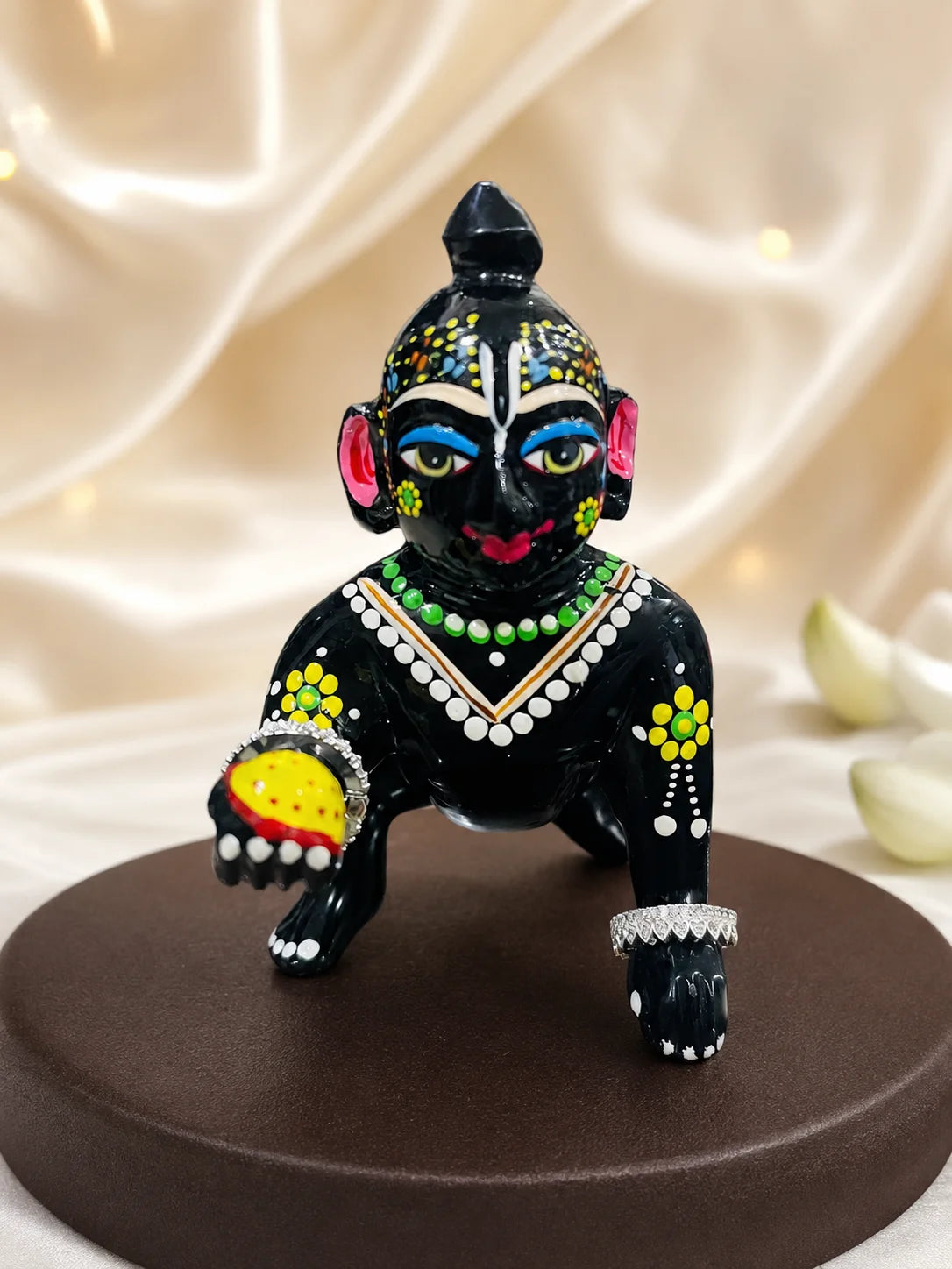 Shvet Ratna AD Bangles for Laddu Gopal with sparkling American diamond stones and white gemstone-inspired design