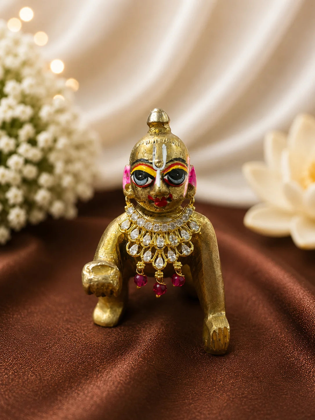 Shvetika Pearl AD Choker for Laddu Gopal with pearls and sparkling American diamond stones