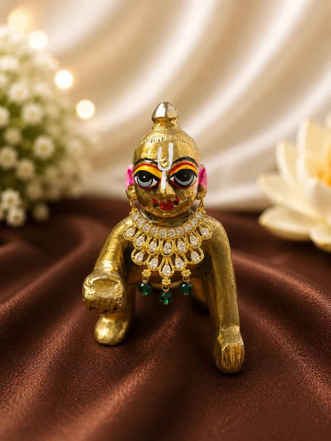 Shvetika Pearl AD Choker for Laddu Gopal with pearls and sparkling American diamond stones