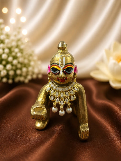 Shvetika Pearl AD Choker for Laddu Gopal with pearls and sparkling American diamond stones
