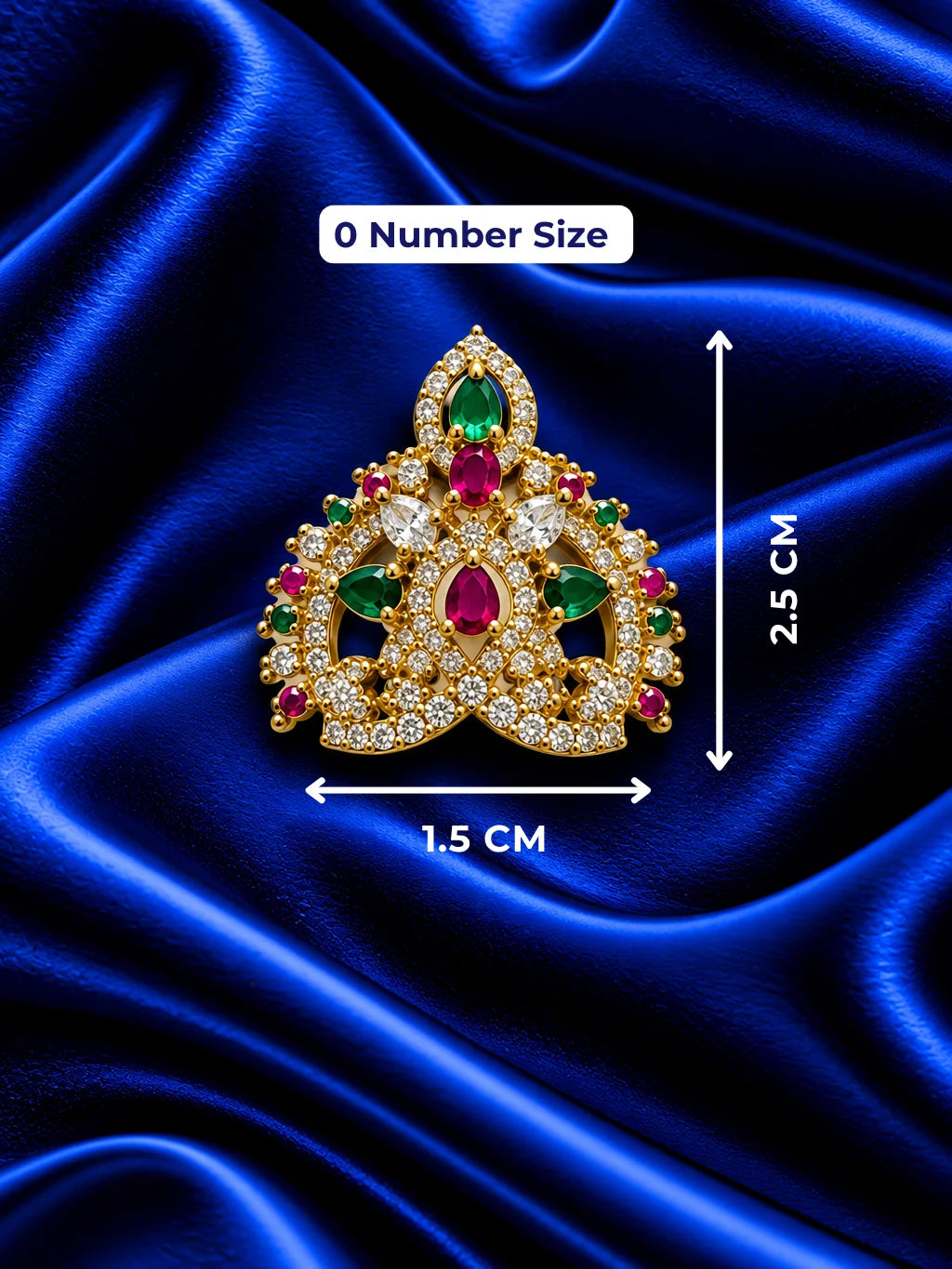 Shwet Kamal AD Mukut for Deity with white lotus-inspired design and sparkling American Diamond detailing

