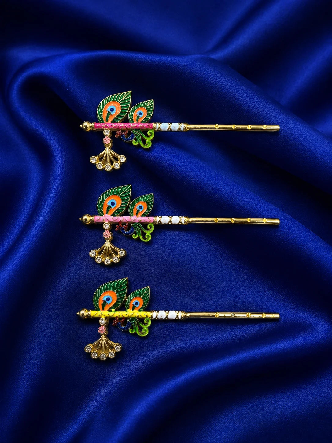 Shyam Morpankh Bansuri for Thakur Ji with elegant peacock feather-inspired design