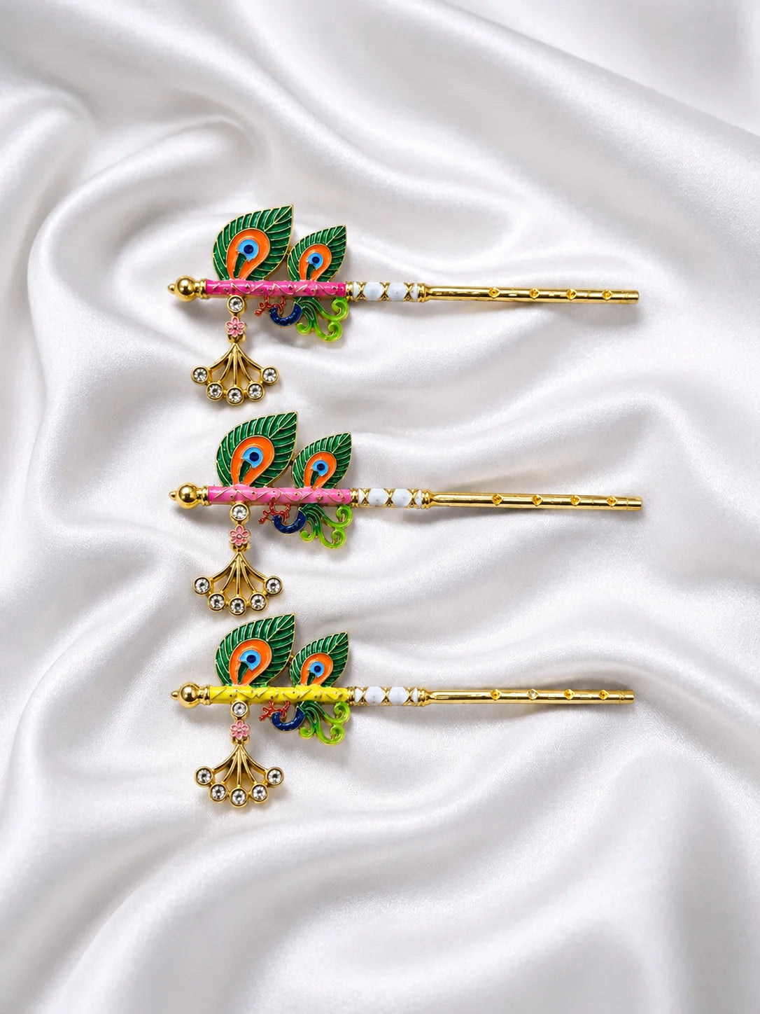 Shyam Morpankh Bansuri for Thakur Ji with elegant peacock feather-inspired design