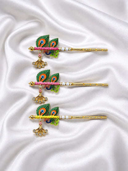 Shyam Morpankh Bansuri for Thakur Ji with elegant peacock feather-inspired design