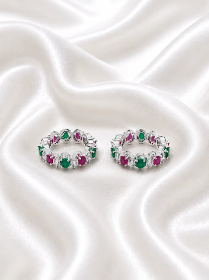 Premium Silver Plated American Diamond Bangles for Deity