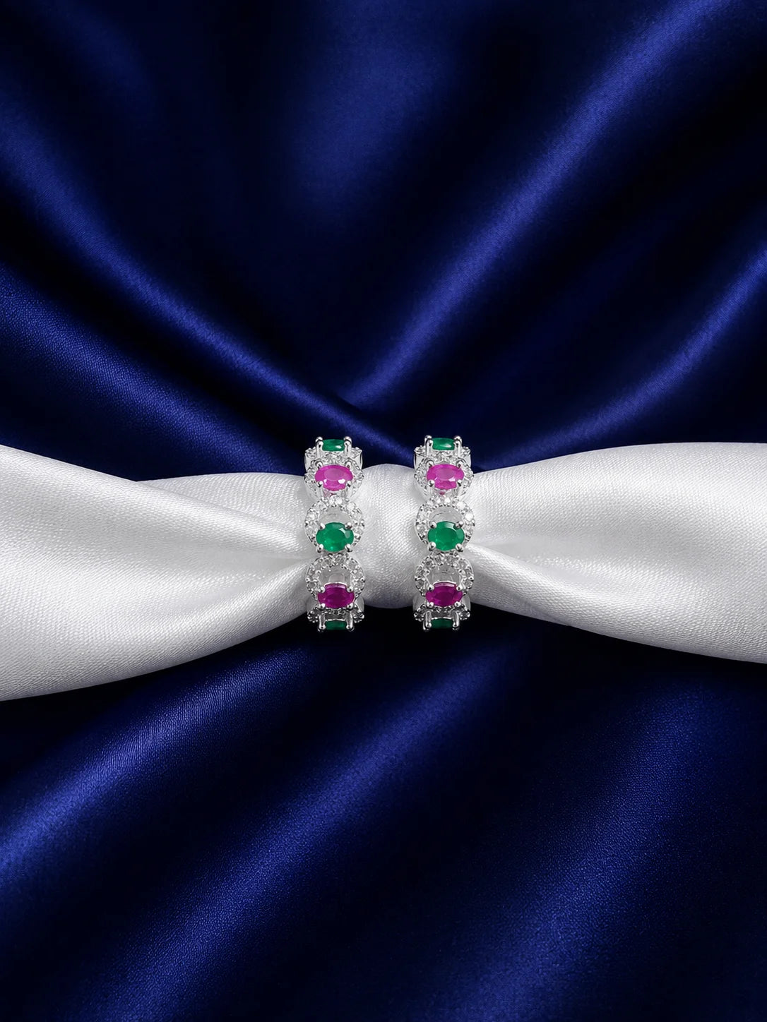 Premium Silver Plated American Diamond Bangles for Deity