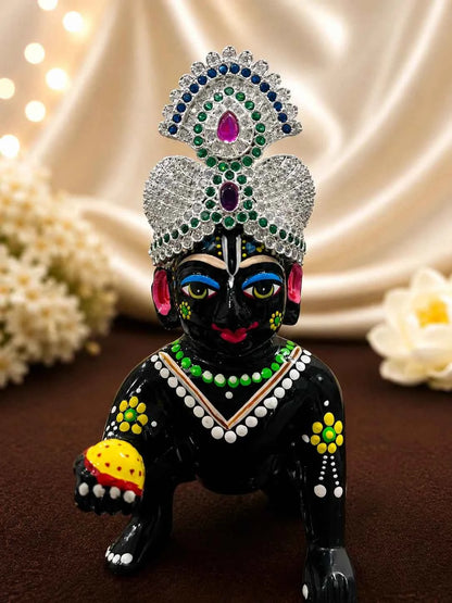 Golden Plated Jadau AD Mukut for Deity