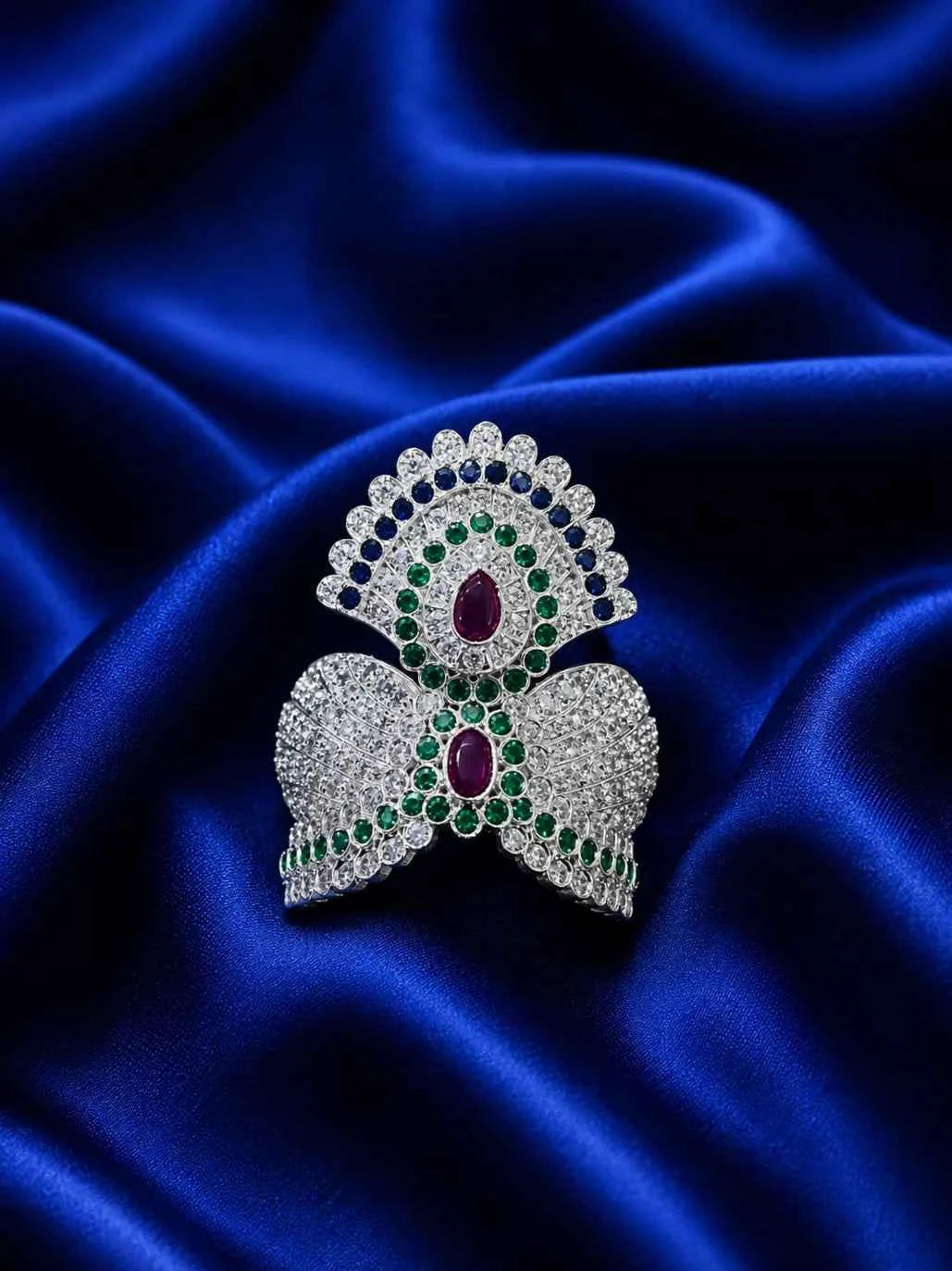 Golden Plated Jadau AD Mukut for Deity