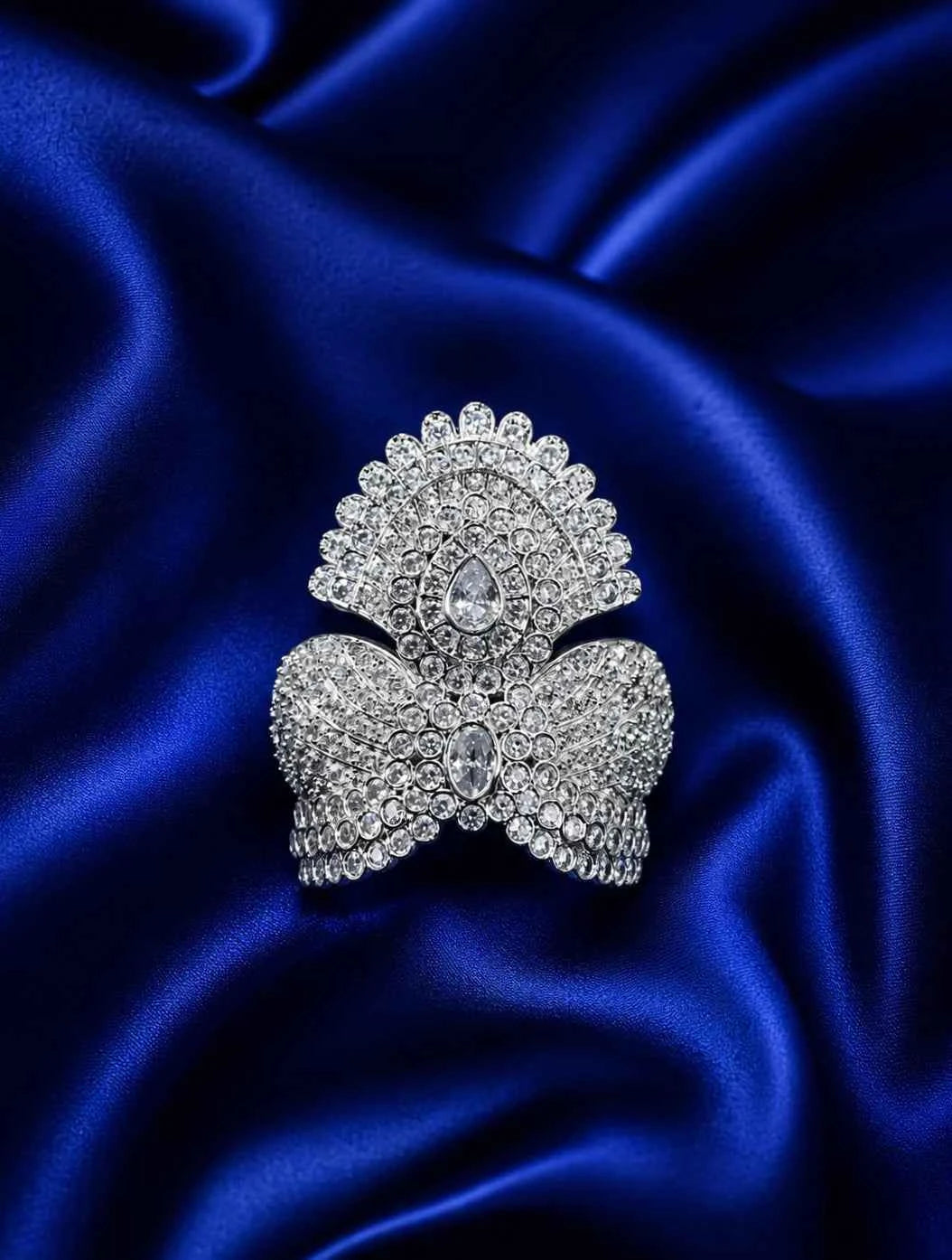Golden Plated Jadau AD Mukut for Deity