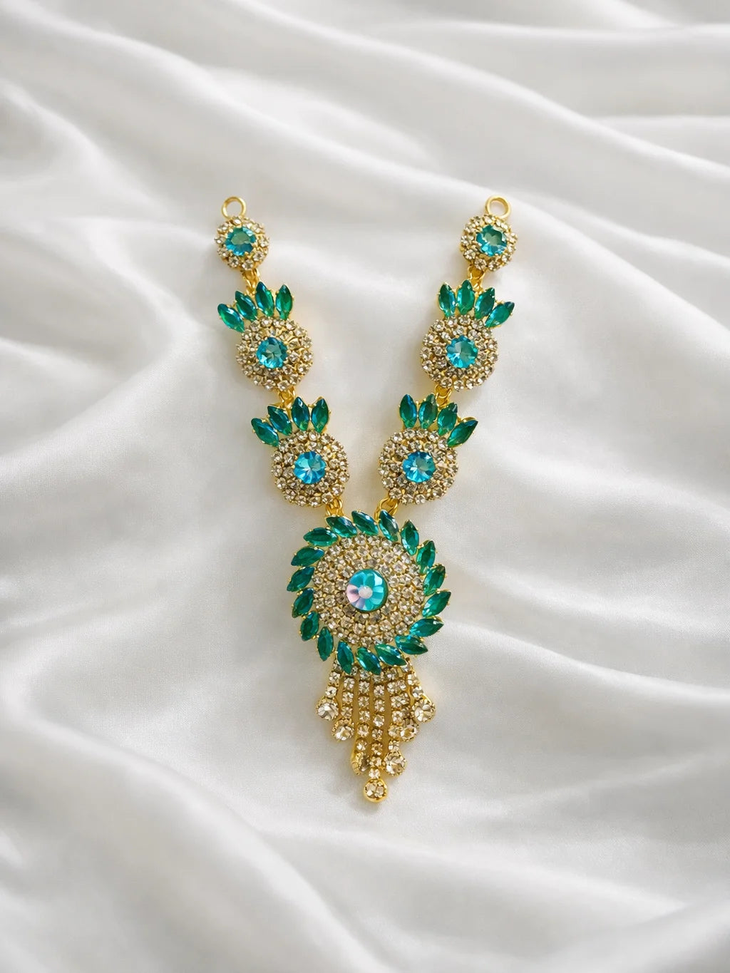 Sky Blue Designer Necklace for Deity