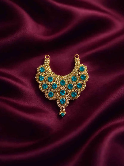 Sky Blue Stone Jerken Necklace for Deity