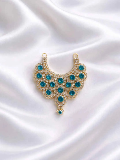 Sky Blue Stone Jerken Necklace for Deity