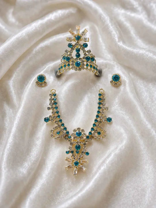 Sky Blue Sacred AD Jewellery Set