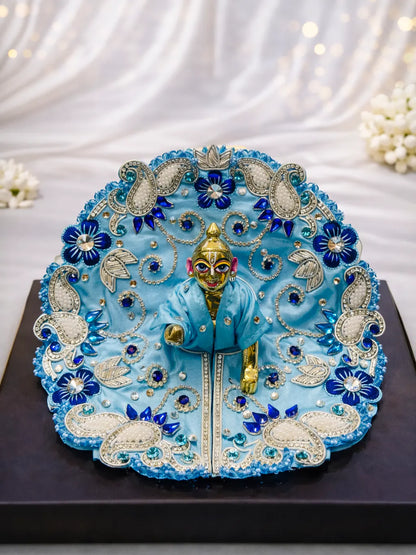 Sky blue Laddu Gopal dress for peaceful daily shringar