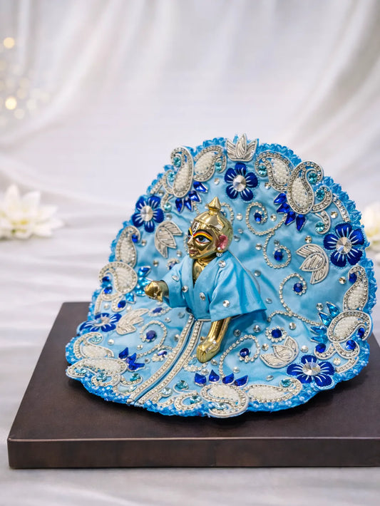 Sky blue Laddu Gopal dress for peaceful daily shringar