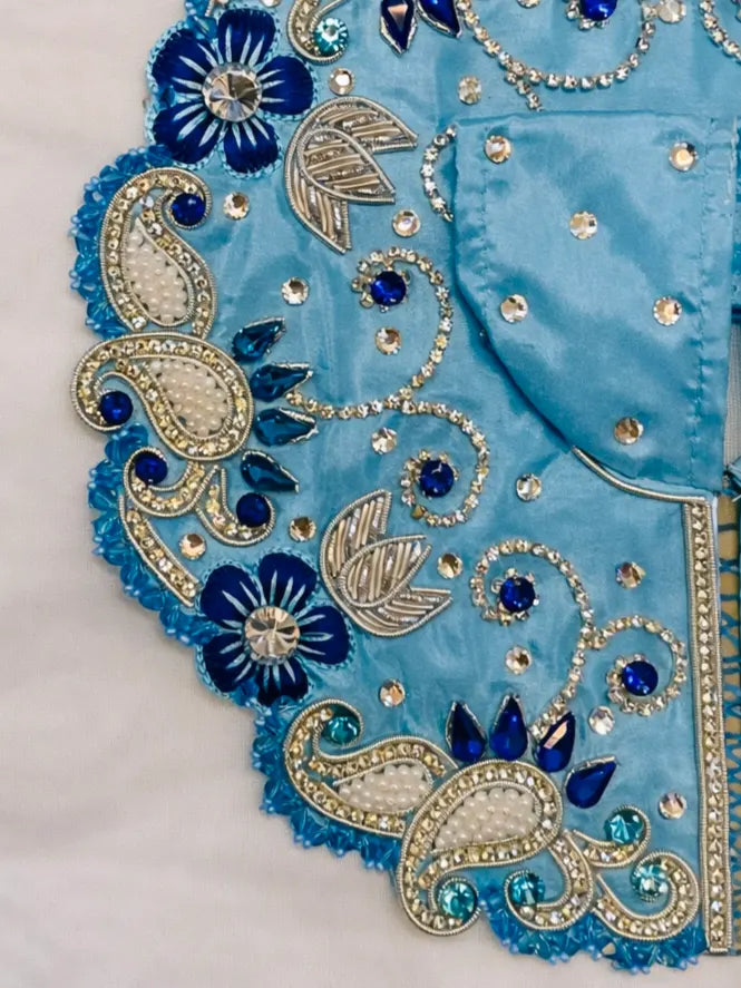 Sky blue Laddu Gopal dress for peaceful daily shringar