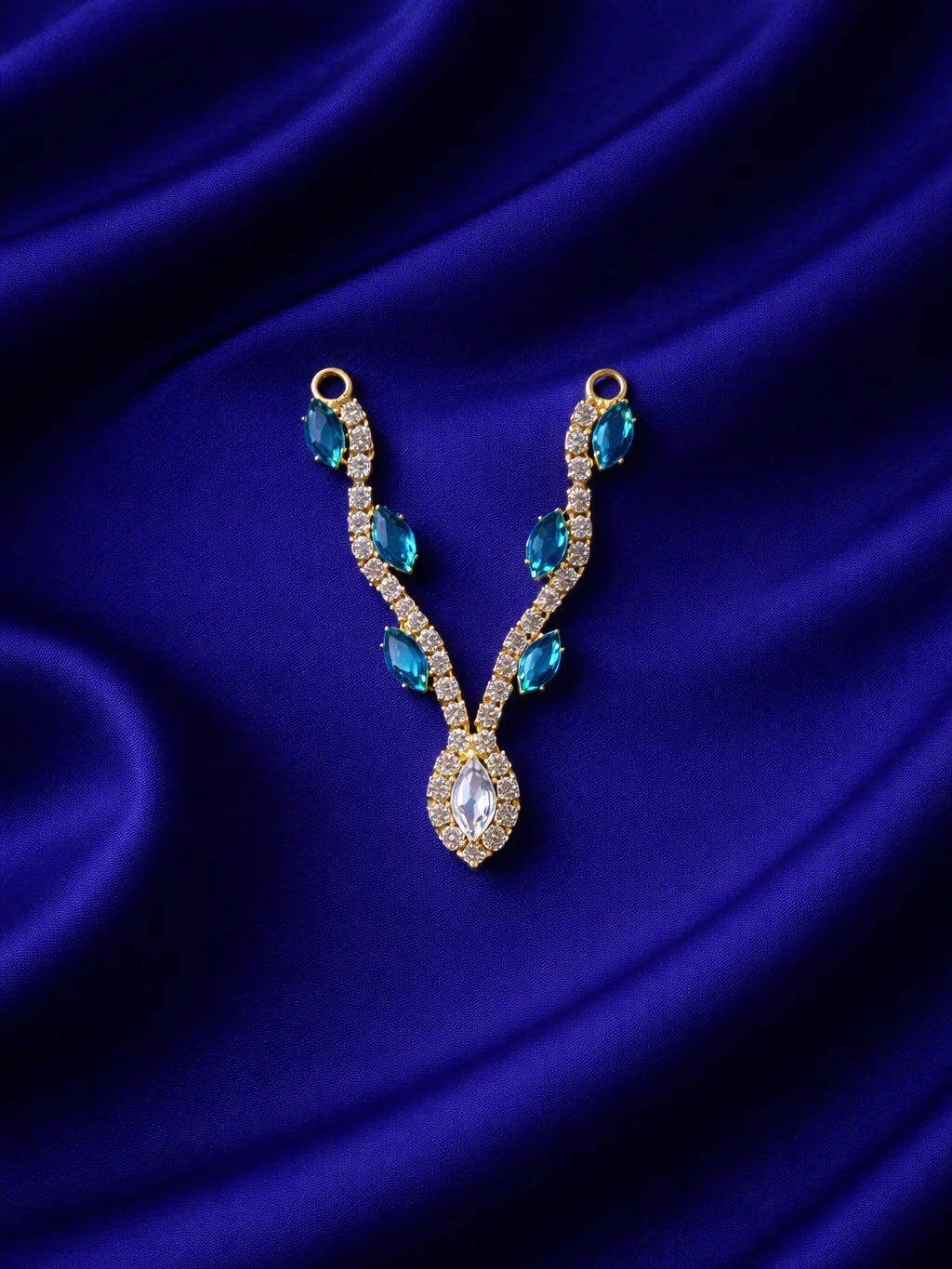 Sky blue colour Laddu Gopal jewellery for peaceful divine shringar