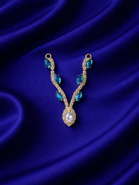 Sky blue colour Laddu Gopal jewellery for peaceful divine shringar