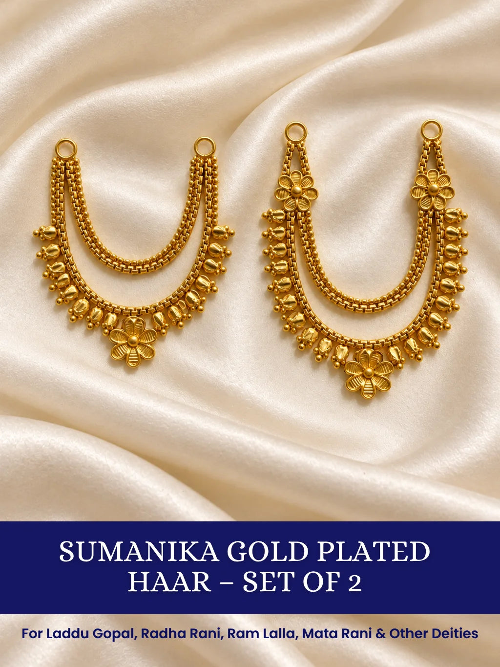 Sumanika Gold Plated Haar Set of 2 for Jugal Jodi and deity shringar